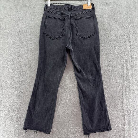 Avec Les Filles Jeans Women 28 Black Charcoal Wash High Rise Straight Distressed - Picture 6 of 14